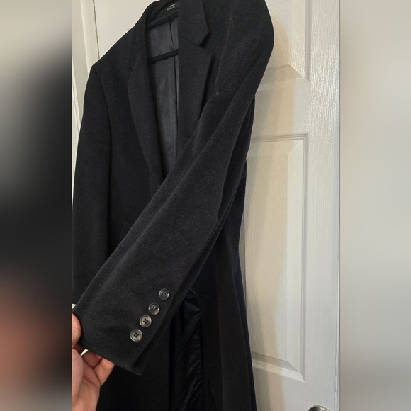 Chaps Ralph Lauren 70% Wool & 30% Cashmere Full Length Coat in Black Sized 46R - Picture 4 of 14